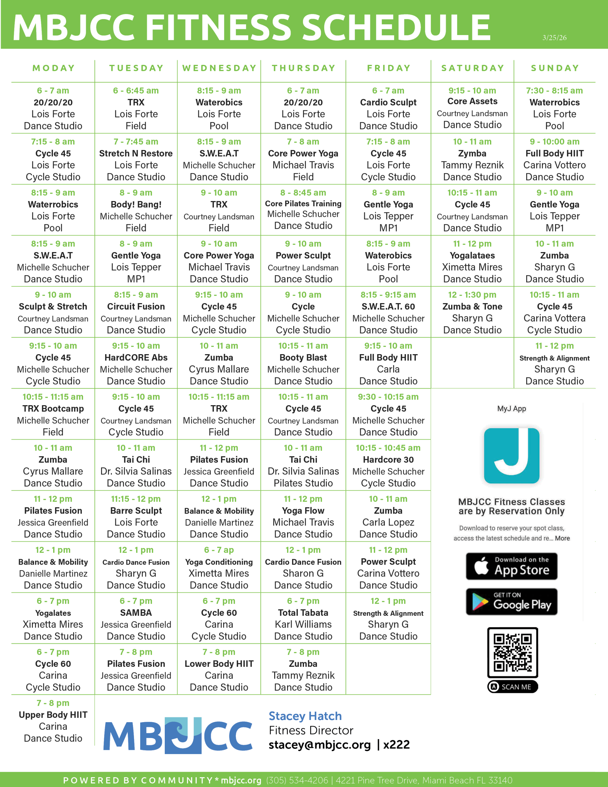 Fitness Schedule