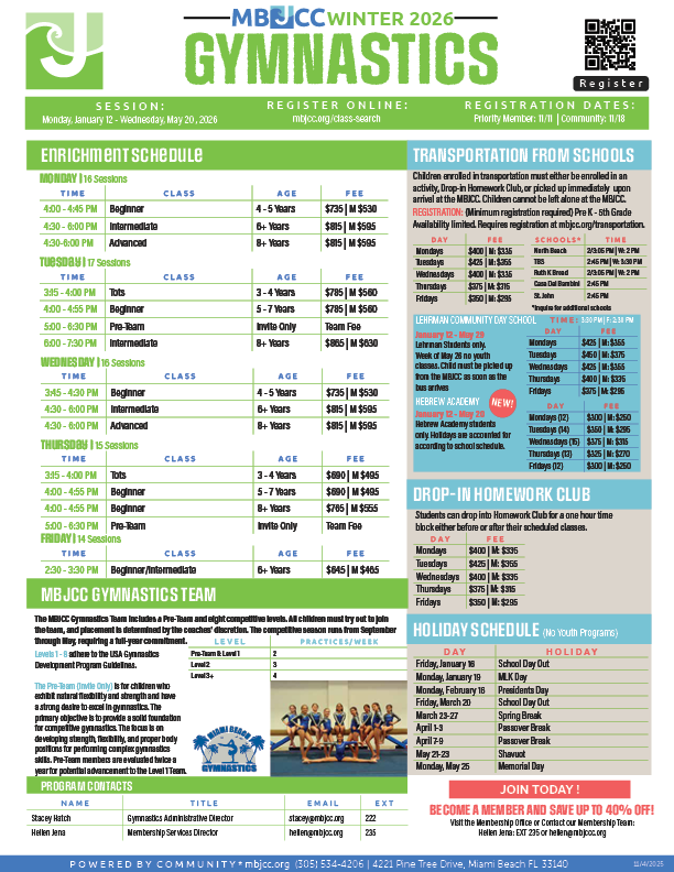 Gymnastics Schedule
